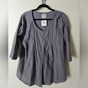 Namsar Cotton Blouse With Roll Up/ Down Sleeves